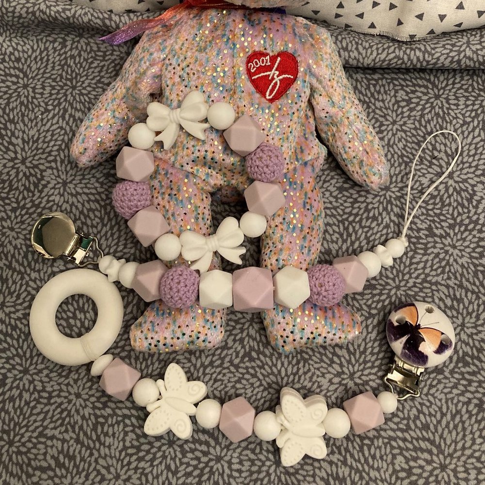 Silicone/Wood Pacifier Dummy/Leash/Chain Chew Toys